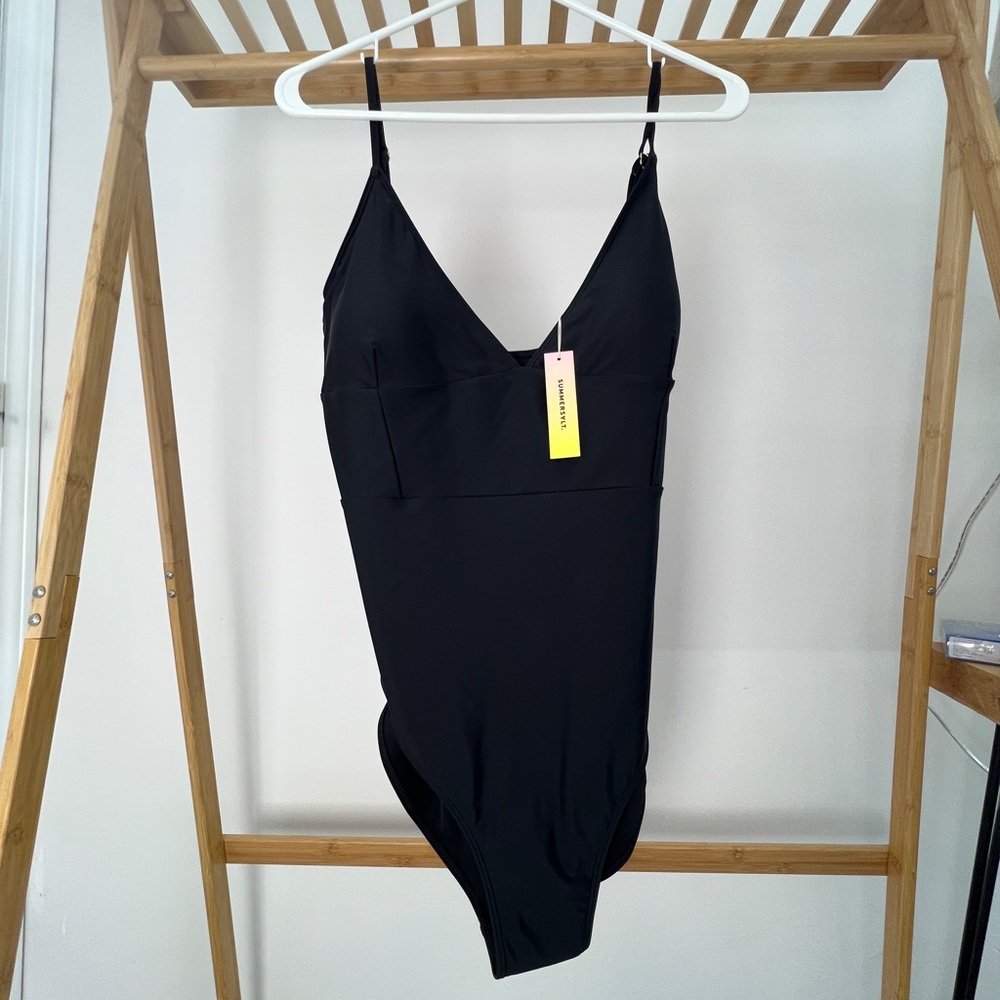 Summersalt The Wave One-Piece Swimsuit – Size 14, Sea Urchin (Black) – NWT